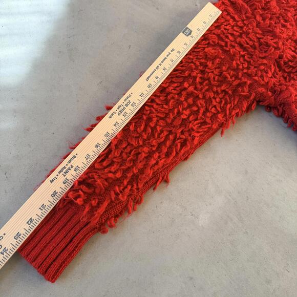 Maeve by Anthropologie Callahan Mock-Neck Loop-Stitch Sweater Red - Picture 8 of 9